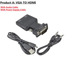 Переходник с VGA на HDMI 1080P (Audio, microUSB)