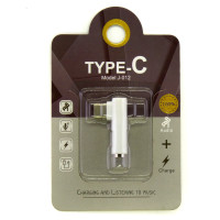 Адаптер Audio Type-C to 3.5 мм белый (Hi-Fi)