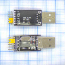 Адаптер USB-TTL UART 4pin RS232 [CH340G] 3.3V/5V без кабеля