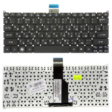 Клавиатура Acer Aspire One 725, 752, 756, Aspire S3, S5 черная без рамки, плоский Enter