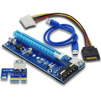 Райзер видеокарты USB3.0 - PCI-Ex1-16, питание 4pin