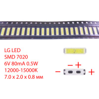 Светодиод SMD 7020, 6V, 80mA, 0.5W, 12000-15000K (cool white) (BD72K, PHYR7S262NP000300)