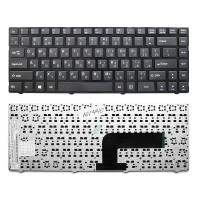 Клавиатура DNS 0150931, Pegatron B14Y, Clevo W740, W840 черная, рамка черная, Г-образный Enter