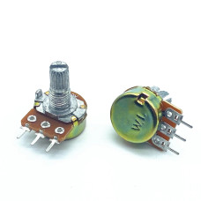 Переменный резистор WH148 100K 3pin 15мм с черным колпачком