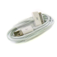 Кабель для зарядки и передачи данных Apple 30pin - USB для iPhone 4 / 3GS / 3G, iPod, iPad 2 / 3 бел
