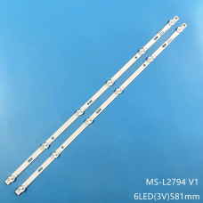 Подсветка 32" MS-L2794, 2 ленты, 6LED, 3V, 580мм, NEW