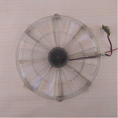 Вентилятор 220x220x30 12V 2pin с регулятором 500rpm LED синий