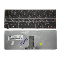 Клавиатура Lenovo Z470, G470AH, G470GH, Z370 Series черная, рамка серая