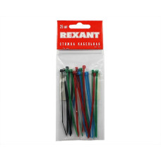 Стяжка кабельная REXANT 100x2.5мм 25шт цветные