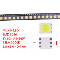 Светодиод SMD 5050, 3V, 60mA, 0.24W, 3000K
