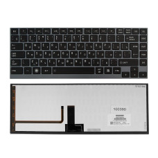 Клавиатура Toshiba Satellite M800, N860, U800 Series черная, рамка серая, Г-образный Enter, Подствет