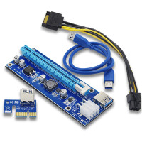 Райзер видеокарты USB3.0 - PCI-Ex1-16, питание 6pin