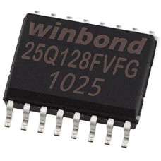 W25Q128FVFG, EEPROM, SPI, 128 Мбит, SOIC-16