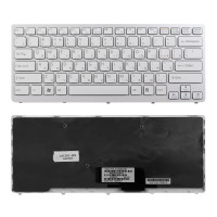 Клавиатура Sony Vaio VPC-CW, VGN-CW, VGNCW Series белая, рамка белая, плоский Enter