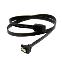 Кабель SATA черный, с защелкой, Г-коннектор, 450 мм