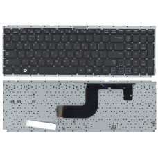 Клавиатура Samsung RC510 RV513 RV520 черная, плоский Enter, с частью корпуса