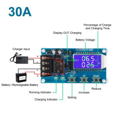 Контроллер заряда свинцово-кислотных и литиевых аккумуляторов 6-60V, 30A, LCD