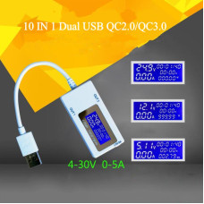 Тестер USB x2 KWS-1705B (напряжение, ток, заряд, время заряда)