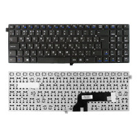 Клавиатура DNS Clevo W5500, W550EU, W550EU1, W540SU1 черная, без рамки, Г-образный Enter