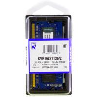 Память SODIMM DDR3L Kingston 2Gb 1600 МГц (PC3-12800), KVR16LS11S6/2