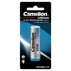 Аккумулятор Camelion ICR18650, 18650, 2200mAh, 3.7V, Li-ion, без защиты