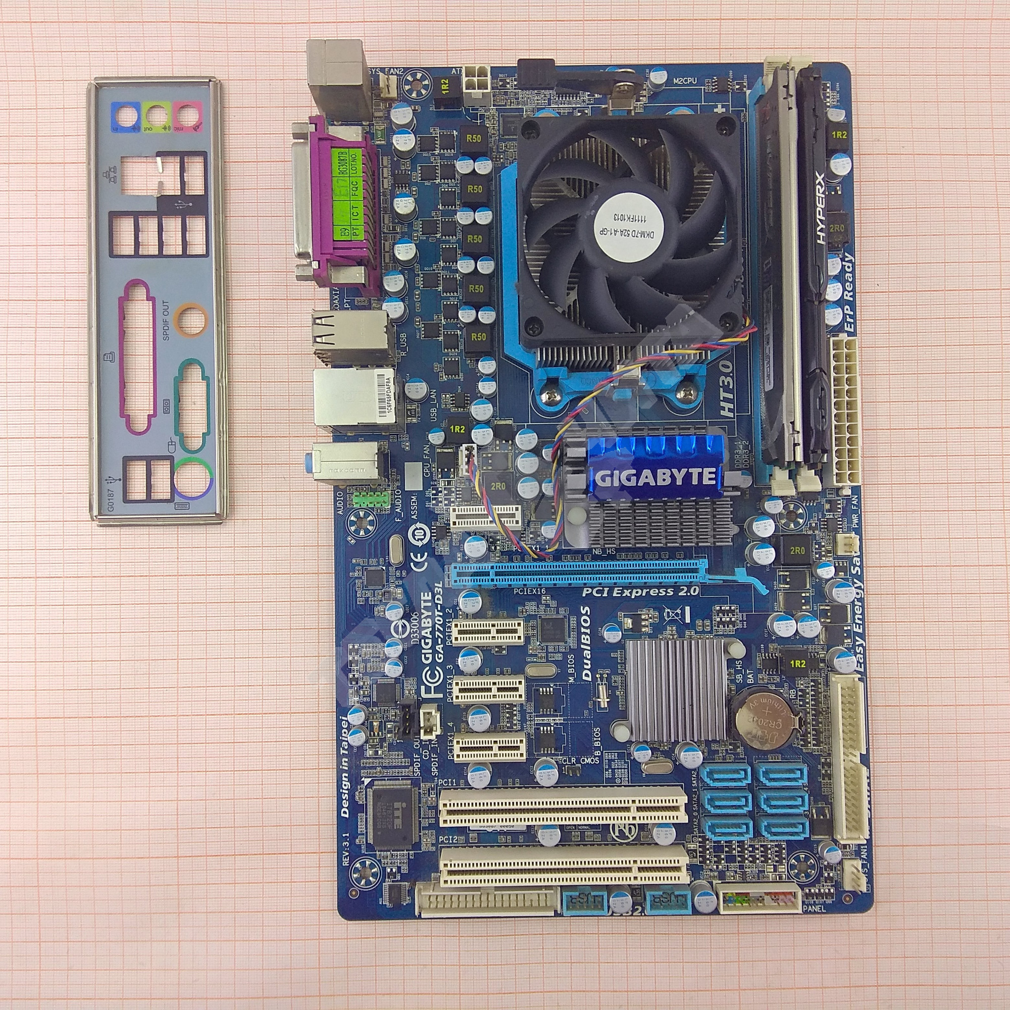 Плата Main для ПК GIGABYTE Socket AM3+ GA-770T-D3L REV:3.1 AMD Athlon II X2 260 2xDDR3 DIMM 6Gb ATX