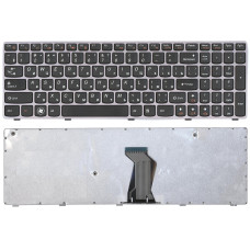Клавиатура Lenovo IdeaPad B570 B575 B580 B590 G570 Z575 черная с серой рамкой плоский Enter