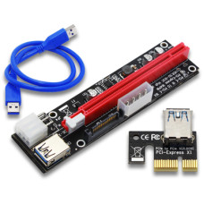 Райзер видеокарты USB3.0 - PCI-Ex1-16, питание 4+15+6pin