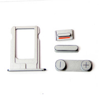 Комплект кнопок и лоток под SIM для смартфона Apple iPhone 5, стальной