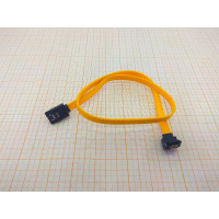 Кабель SATA желтый, с защелкой, Г-коннектор, 450 мм