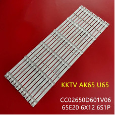 Подсветка 65" CC02650D601V06 65E20 6X12 6S1P 1410, 12 лент, 6LED, 3V, 600 мм, NEW