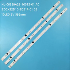Подсветка 32" HL-00320A28-1001S-01, 3 ленты, 10LED 3V, 598 мм, NEW