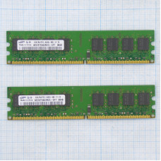 Память DIMM DDR2 Samsung 2+2Gb 800 МГц (PC2-6400) M378T5663RZ3-CF7, Б/У