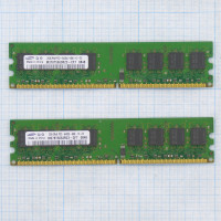 Память DIMM DDR2 Samsung 2+2Gb 800 МГц (PC2-6400) M378T5663RZ3-CF7, Б/У
