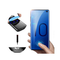Защитное стекло Samsung G975F Galaxy S10+ 3D Full прозрачное, полное (клей и UV лампа)
