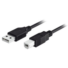 Кабель USB 2.0 Am-Bm, черный, OEM, Б/У