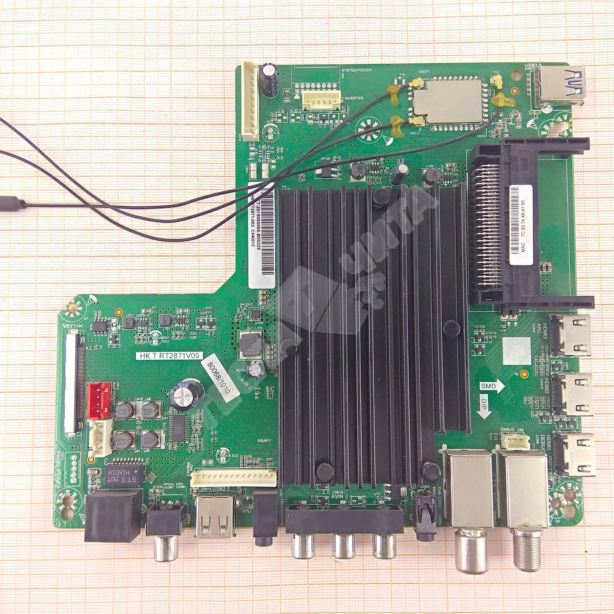 Плата Main HK.T.RT2871V09 HK-RT2871-003 CHK013 NOVEX NVX-65U321MS (LC650EGY-SMM3)