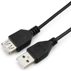 Кабель удлинитель USB Гарнизон GCC-USB2-AMAF-1.8M, 1.8 м, AM+AF, черный
