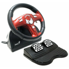Руль Genius Trio Racer FF, 12 кнопок, педали газ, тормоз, USB