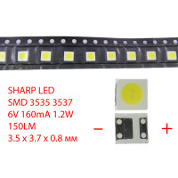 Светодиод SMD 3537, 6V, 160mA, 1.2W, 3100-4500K (Cool white)