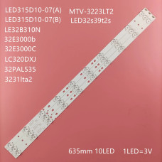 Подсветка 32" 315D10-ZC14-07(A), 3 ленты, 30LED 3V, 635 мм, NEW