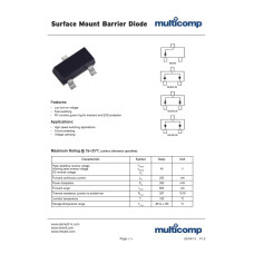 BAS40 (46) Диодная сборка Шоттки, 2 диода 0,2А 40В, SOT-23-3