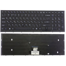 Клавиатура Sony PCG-71211V черная, рамка черная, горизонтальный Enter, Б/У