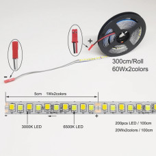 Светодиодная лента для люстры 5м двухцветная 3 контакта