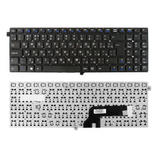 Клавиатура Clevo W550EU, W550EU1 черная, без рамки, Г-образный Enter